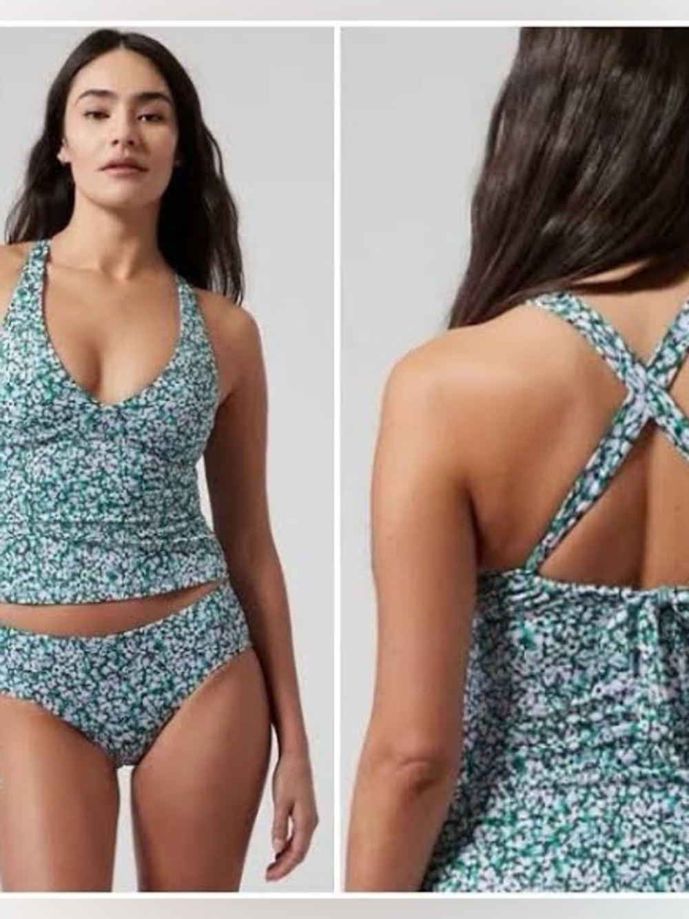 Athleta Floral Tankini Swim Top